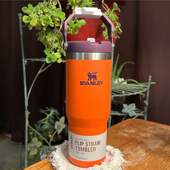 Stanley The Ice Flow Straw Tumbler 30 Oz Tiger Lily Plum & Orange K143 - Picture 2 of 5